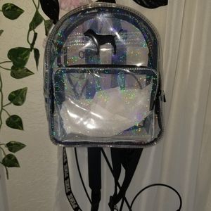Victoria Secret Pink glitter clear backpack